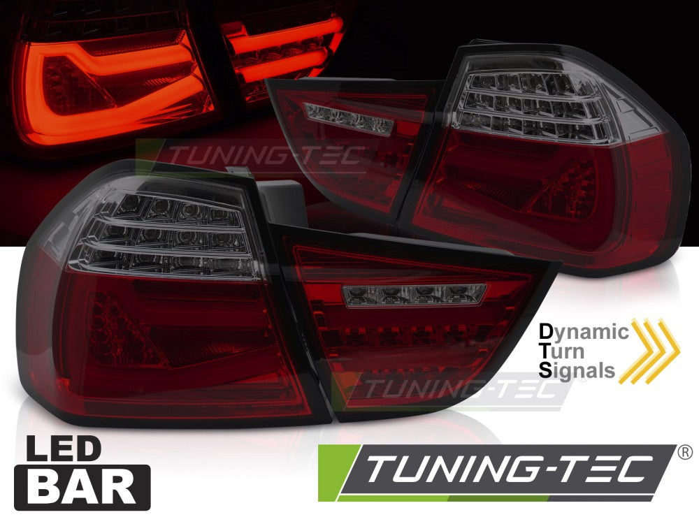 Feux arrière à LED rouges fumés SEQ compatibles BMW E90 09-11