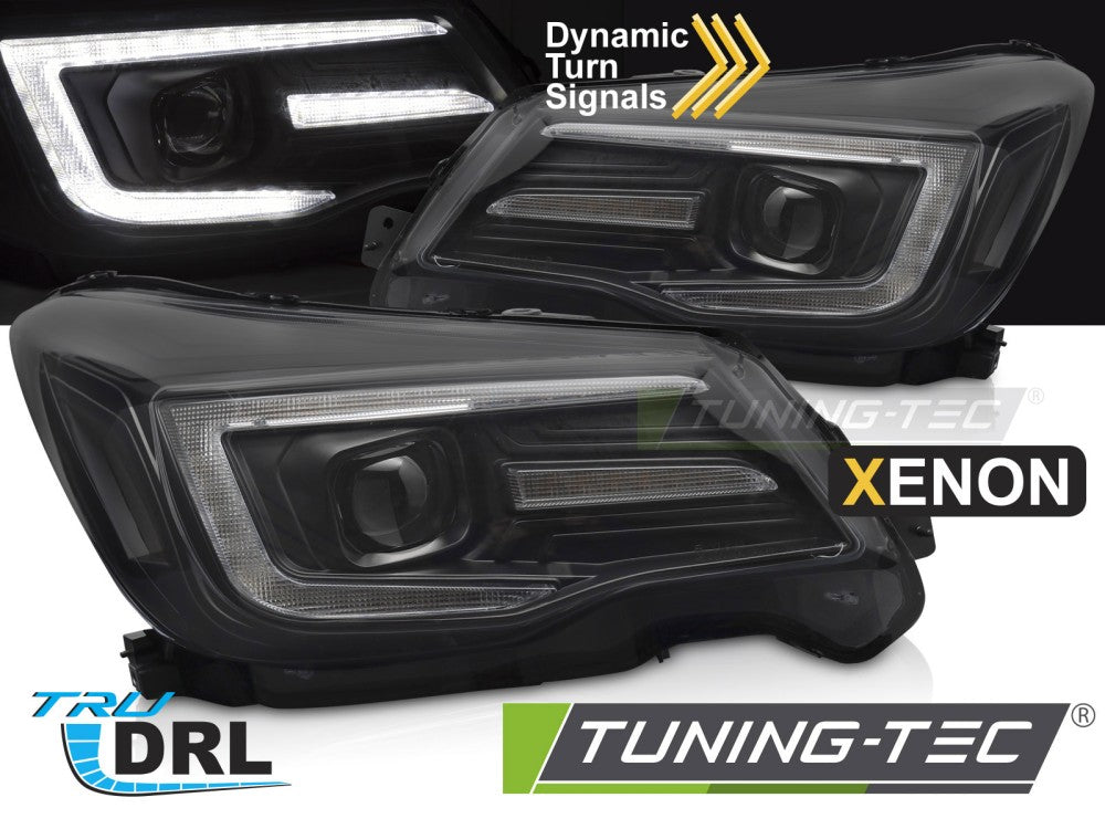 Phares au xénon avec feux de jour noirs, compatibles avec Subaru Forester IV 13-18