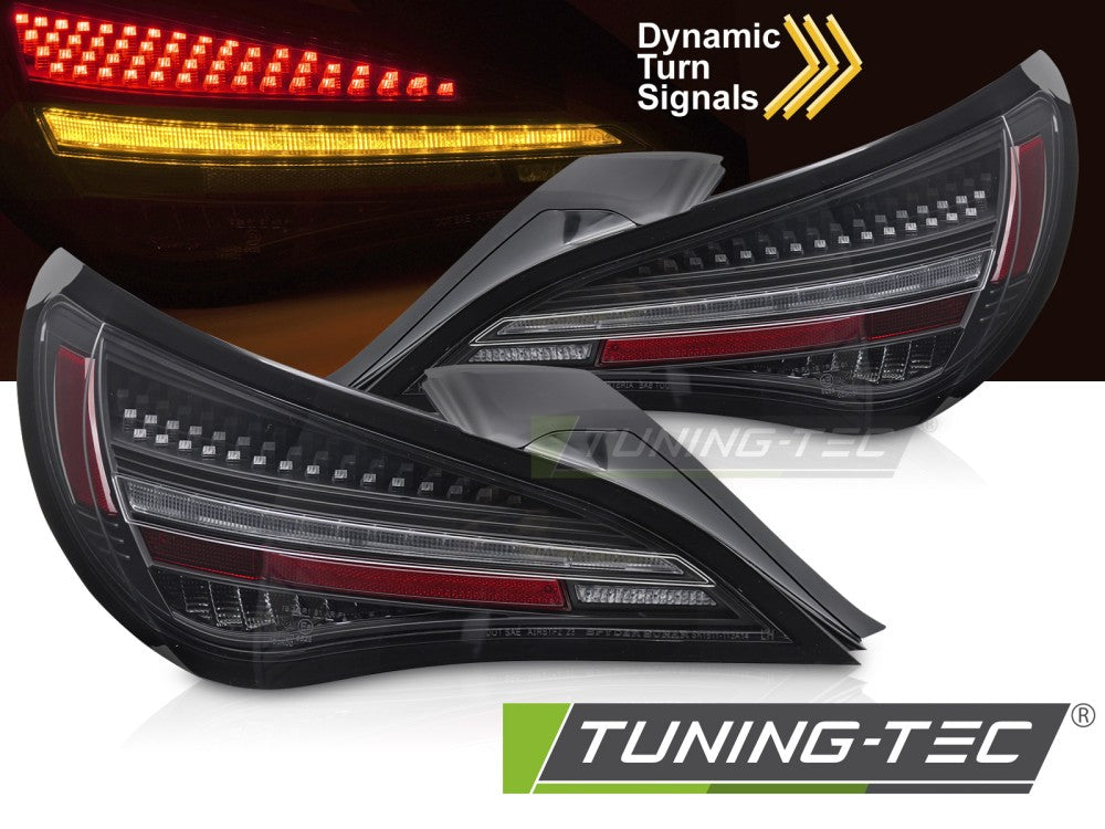 Feux arrière à LED noirs SEQ compatibles avec Mercedes CLA C117 13-19 / X117 14-19 (LED d'origine)