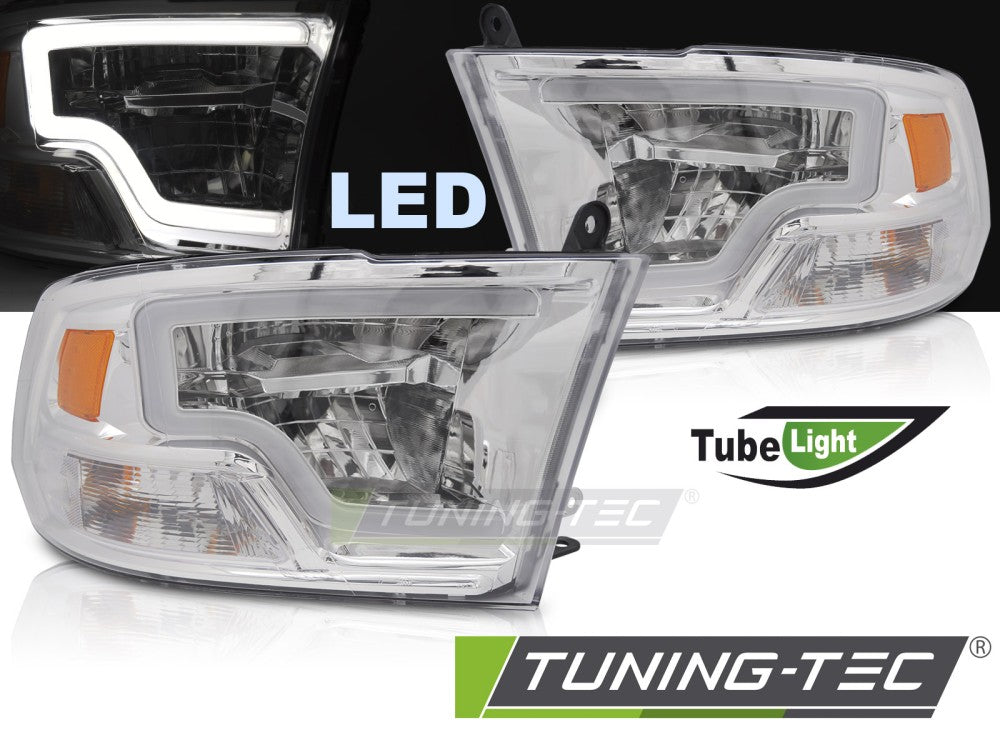 Feux tubulaires chromés à LED pour Dodge Ram 09-18