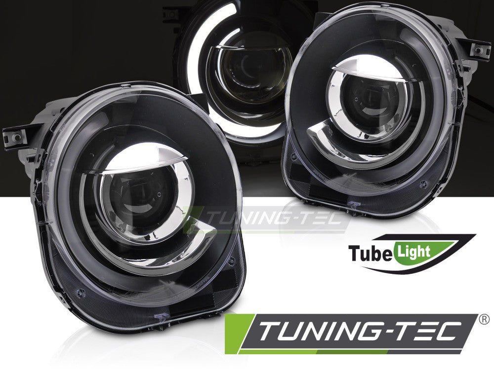 Phares à tube noir compatibles avec Jeep Renegade 14-18