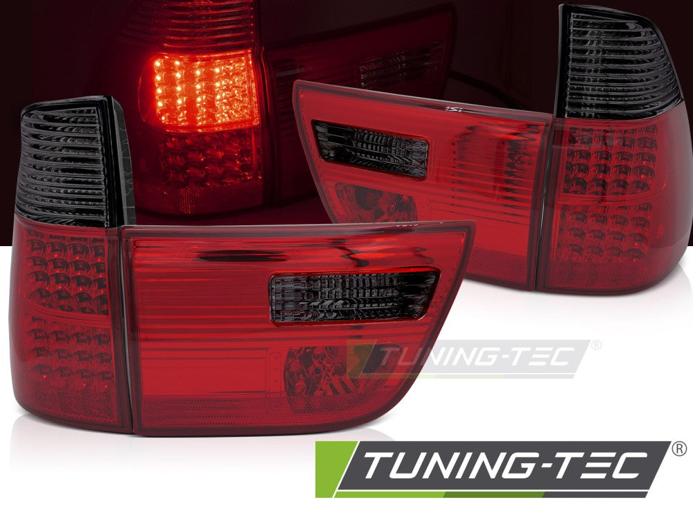 Feux arrière à LED rouge fumé compatibles avec BMW X5 E53 09.99-10.03