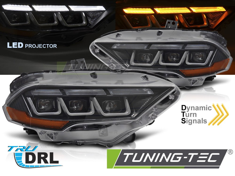 Phares noirs compatibles avec Ford Mustang 18-21
