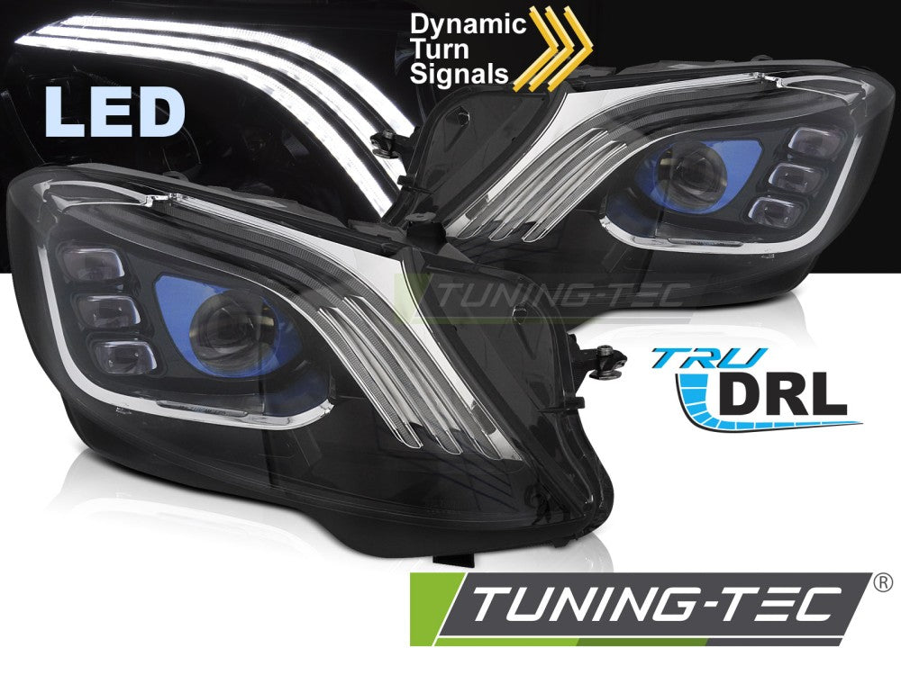 Phares Full LED noirs compatibles avec Mercedes W222 13-17