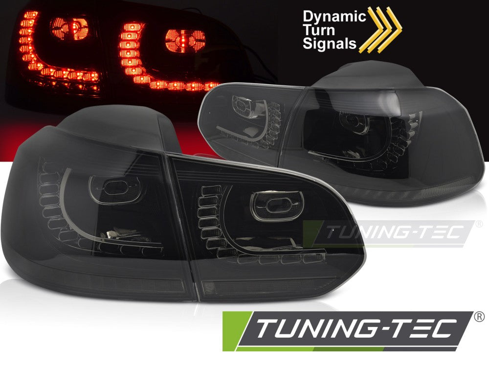 Feux arrière à LED fumés SEQ compatibles avec VW Golf 6 08-13