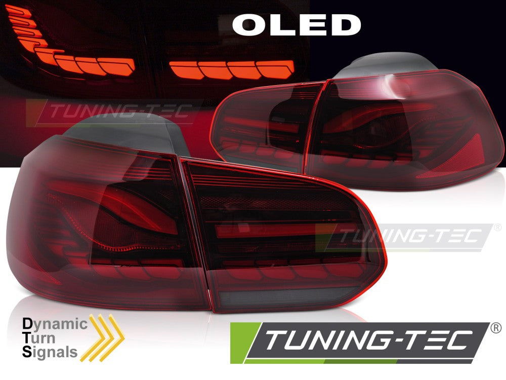 Feux arrière à LED rouges OLED compatibles avec VW Golf 6 08-13