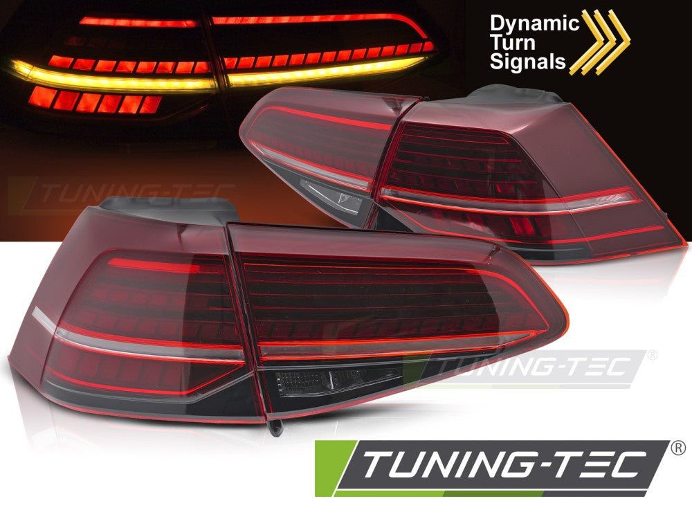 Feux arrière à LED rouges séquentiels compatibles avec VW Golf 7 13-19