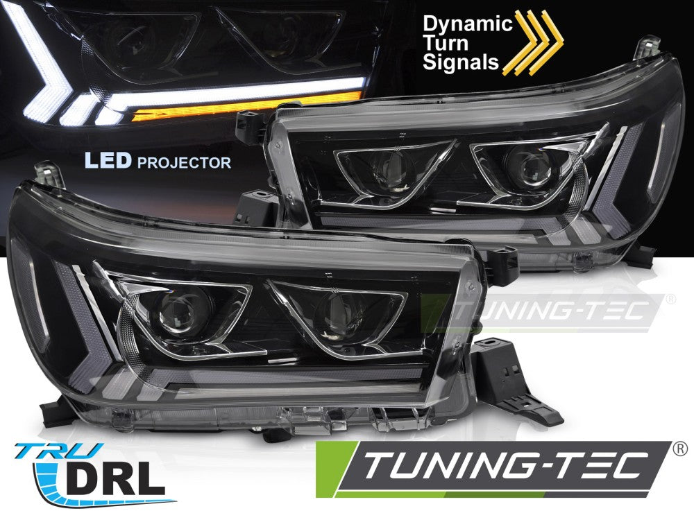 Tube LED noir pour Toyota Hilux 16-20