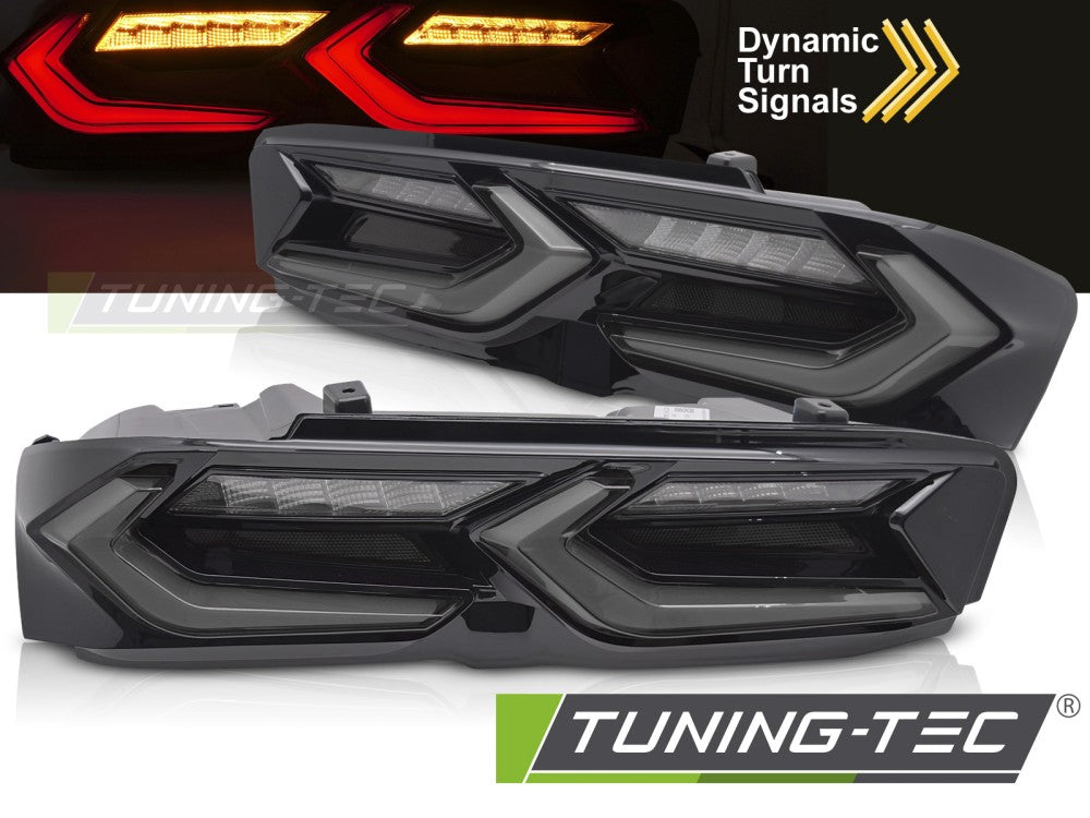 Feux arrière à LED noirs fumés compatibles avec Chevrolet Camaro 19-23
