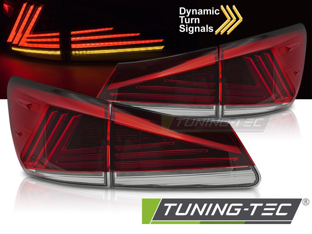 Feux arrière à LED rouges SQL compatibles avec Lexus IS II 06-13
