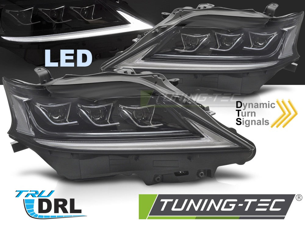 Phares avant à LED noirs pour Lexus RX 12-15
