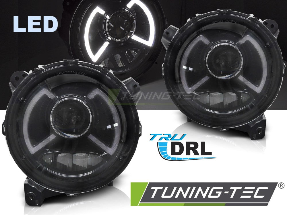 Phares à DEL avec feux de jour compatibles avec JEEP WRANGLER JL 18-23