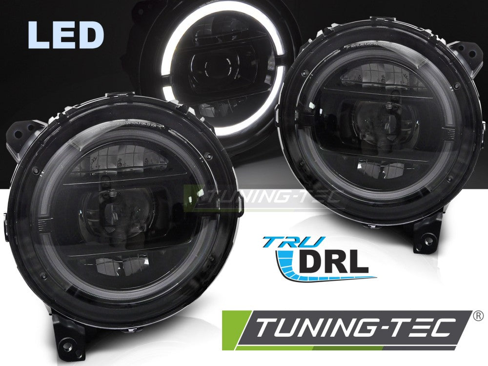 Phares à DEL avec feux de jour compatibles avec JEEP WRANGLER JL18-23