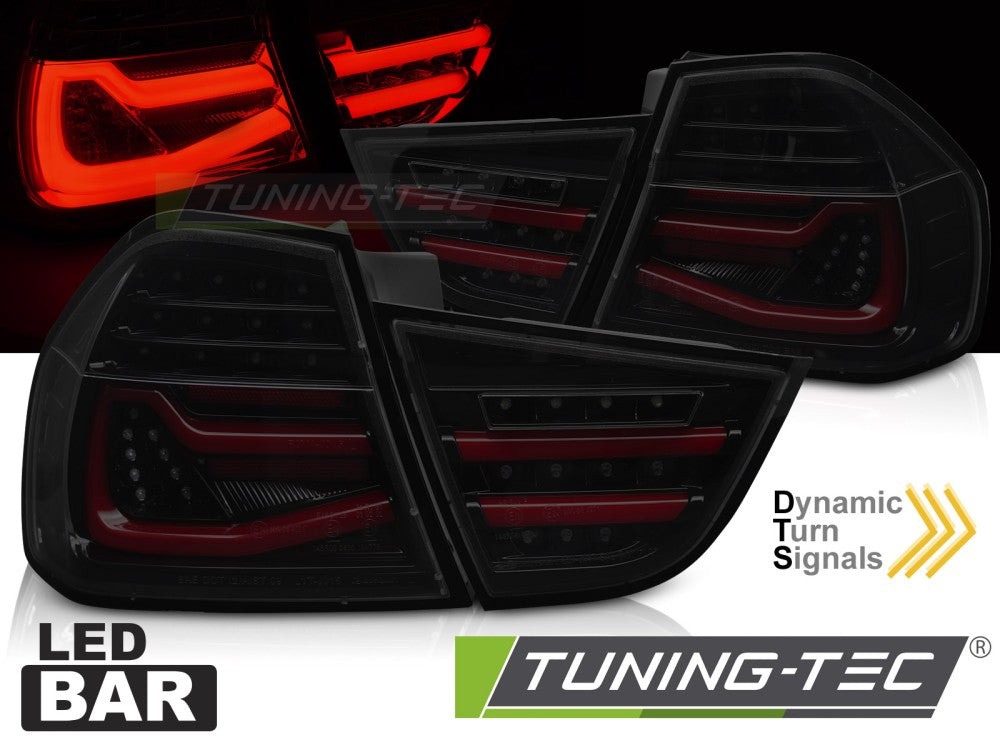 Feux arrière à LED noirs fumés SEQ compatibles BMW E90 09-11