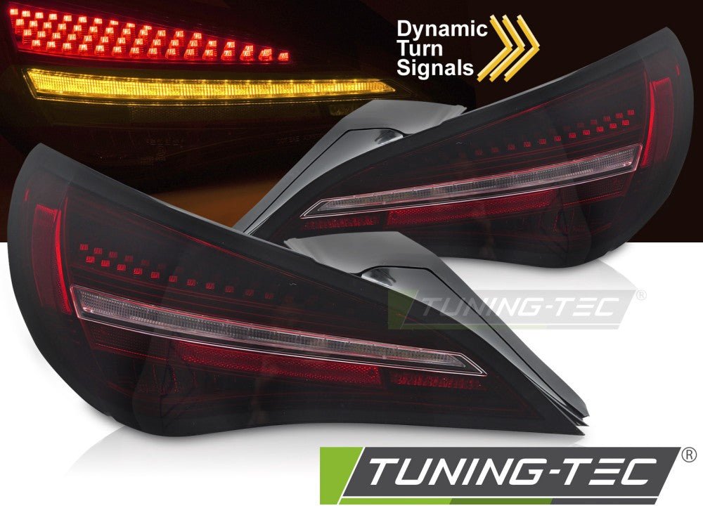 Feux arrière à LED SEQ noir et rouge compatibles avec Mercedes CLA C117 13-16 / X117 14-16 (ampoule d'origine)