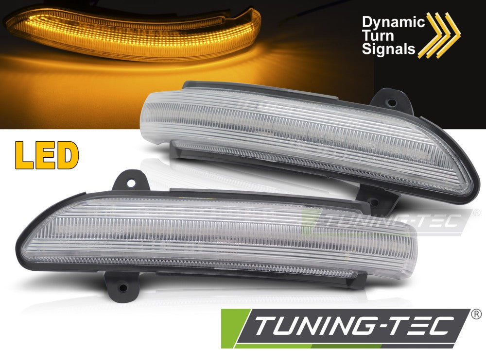 SEQ DE CLIGNOTANT LATÉRAL À LED BLANCHES DANS LE RÉTROVISEUR, compatible avec MERCEDES W211 C219 W221 C216