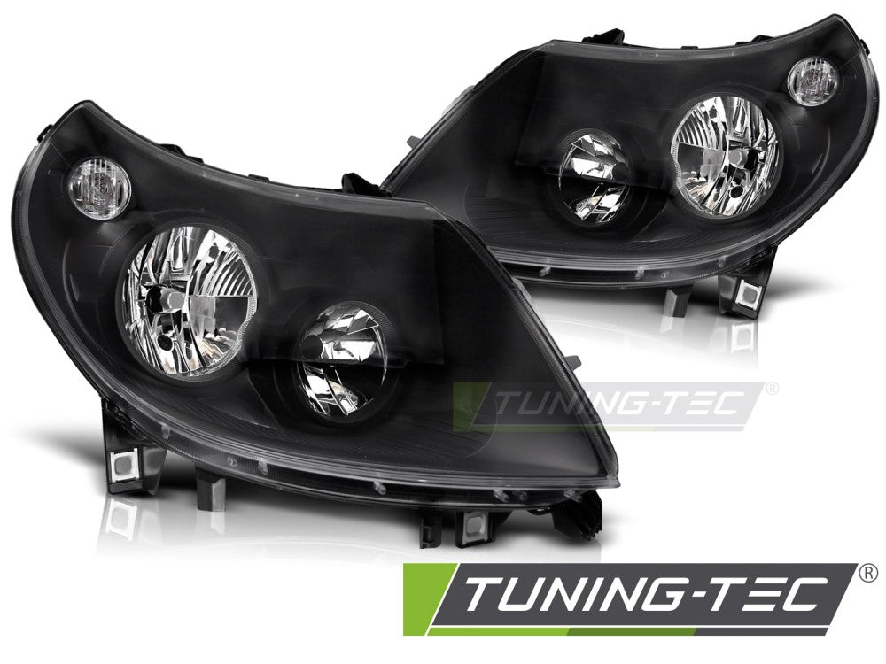 Phares noirs avec feux de jour compatibles avec FIAT DUCATO / PEUGEOT BOXER / CITROEN JUMPER 10-14