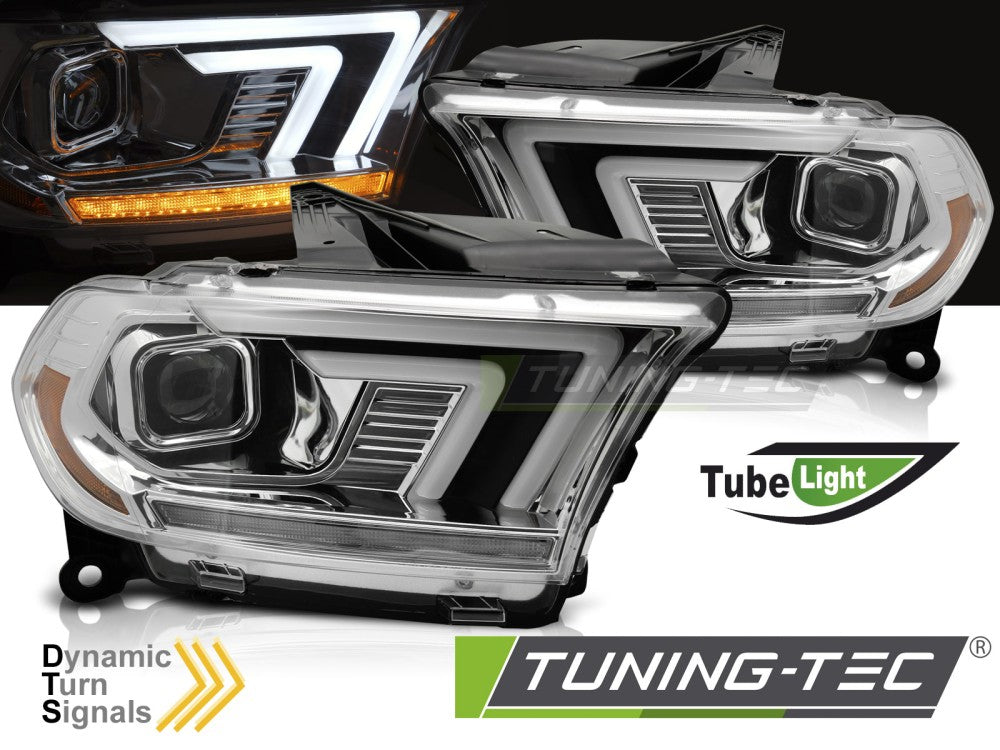 Phares tubulaires chromés SEQ compatibles avec Dodge Durango 10-13