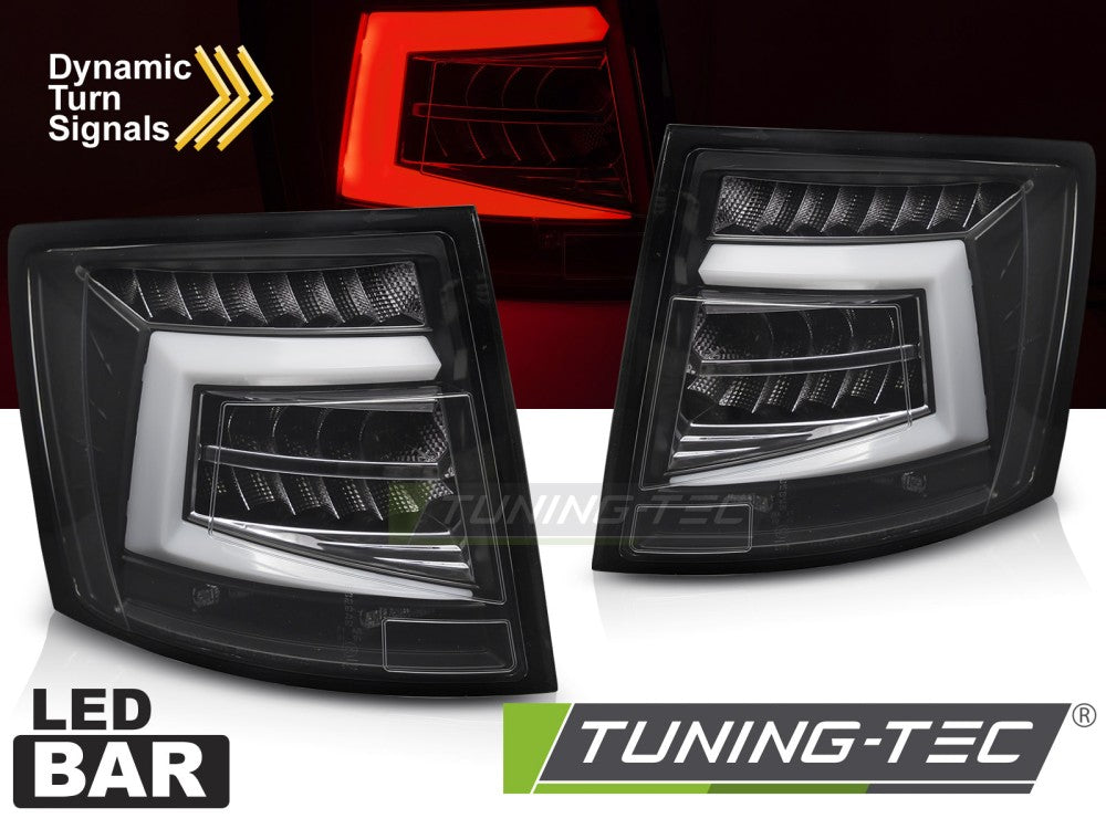 Feux arrière à LED noirs compatibles avec Skoda Octavia III 12-20 SW (ampoule d'origine)