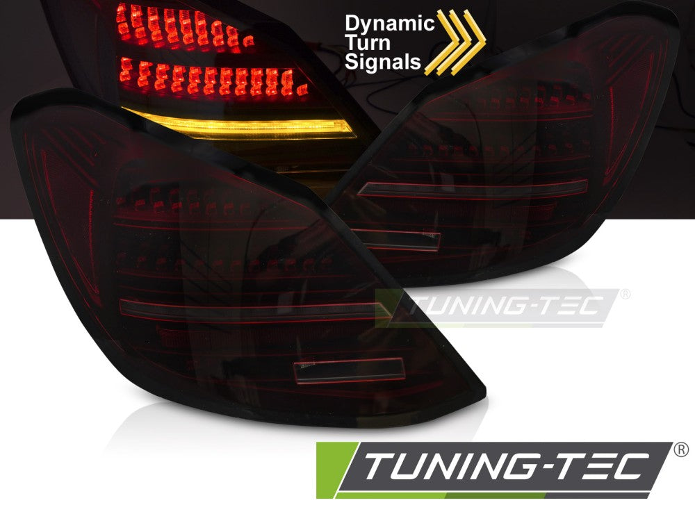Feux arrière à LED rouge fumé SEQ compatibles avec Mercedes Classe C W205 14-21