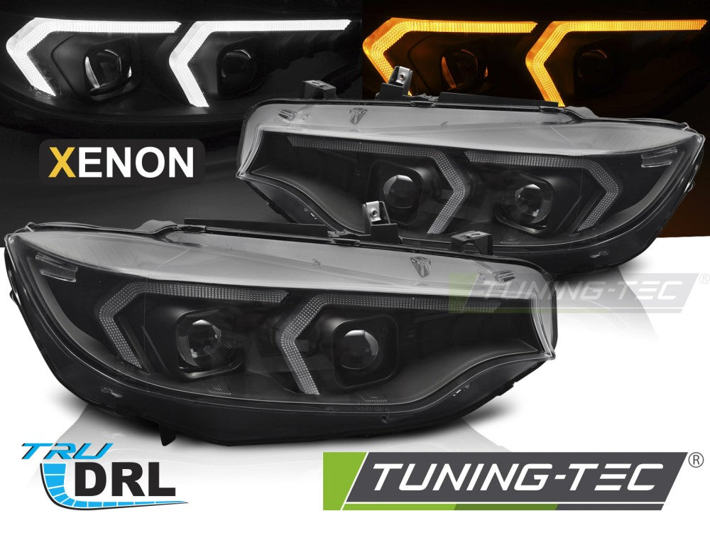 Phares au xénon noirs compatibles BMW F32/F33 13-17
