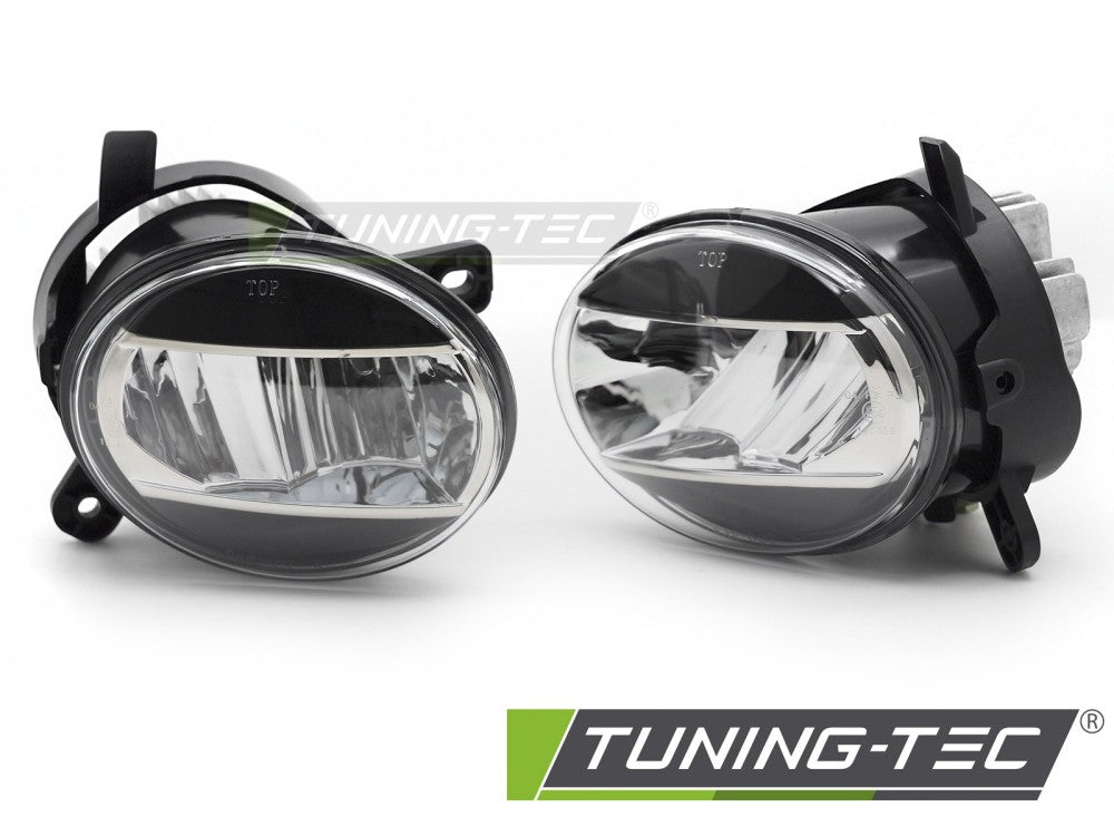 Feux antibrouillard LED noirs et transparents compatibles avec Audi A4 B8 08-11 / A6 C6 09-11 / Q5 08-16