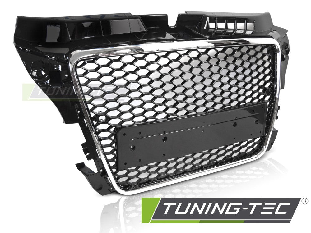 Calandre sport chromée noire PDC compatible avec Audi A3 8P 08-12