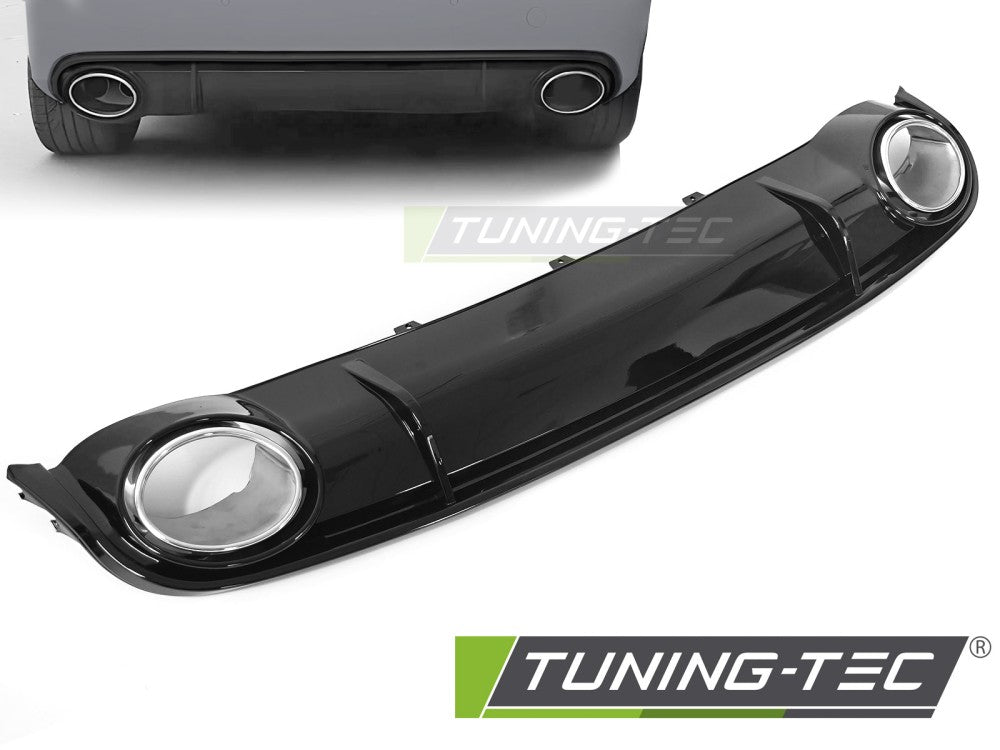 Diffuseur à sortie unique noir brillant style sport compatible avec Audi A4 B8 08-11