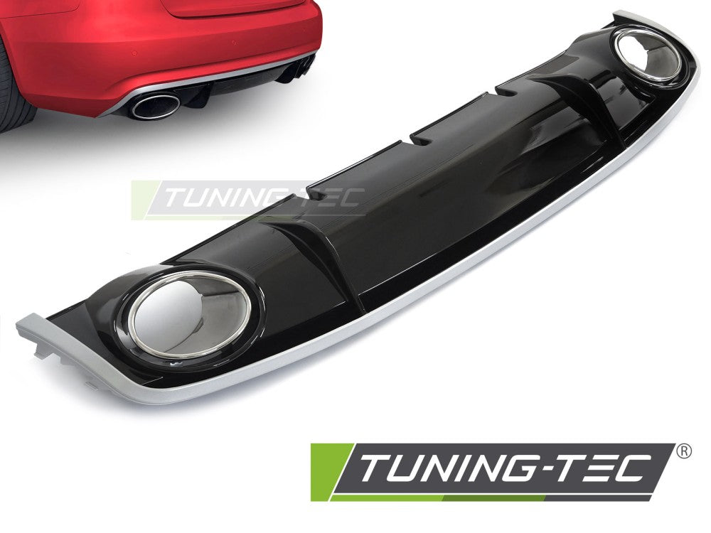 Diffuseur à sortie unique noir brillant style sport compatible avec Audi A4 B8 12-15