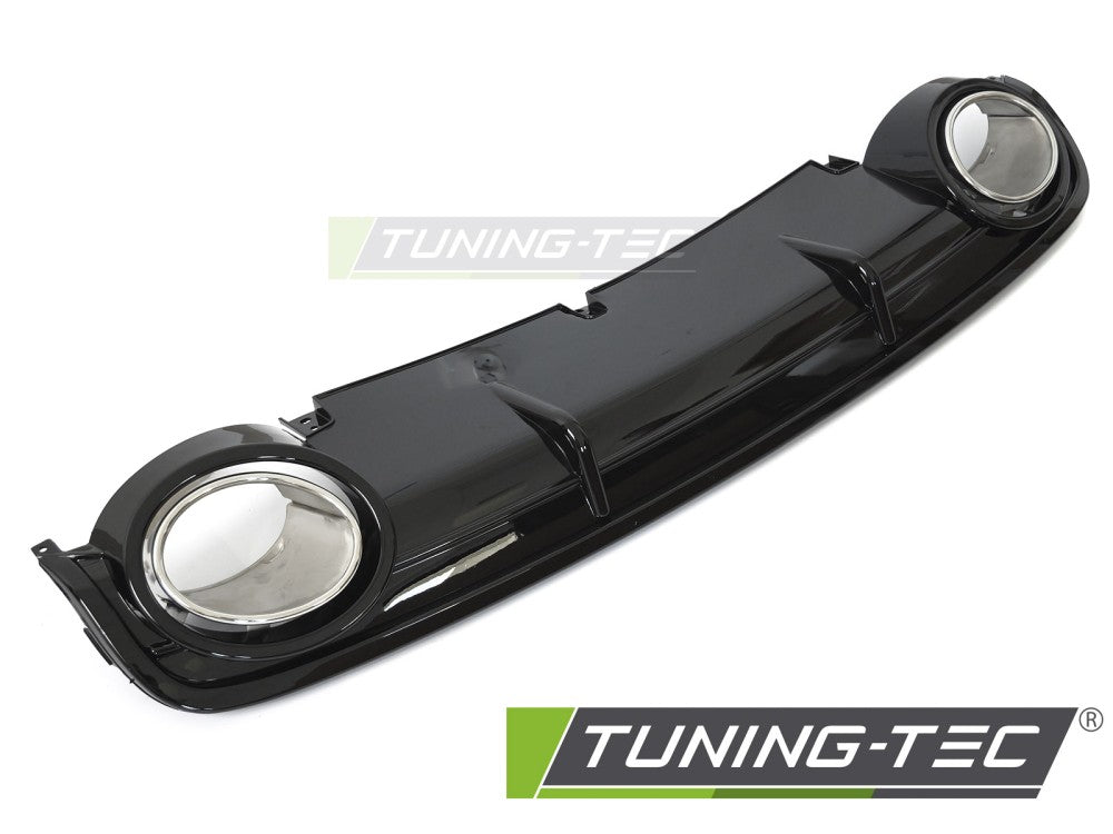 Diffuseur double sortie noir brillant style sport compatible avec Audi A6 C6 04-11