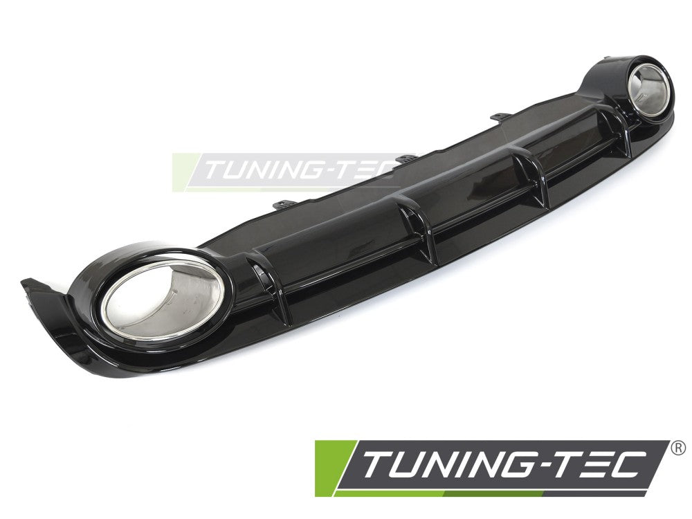 Diffuseur double sortie noir brillant style sport compatible avec Audi A6 C7 11-14