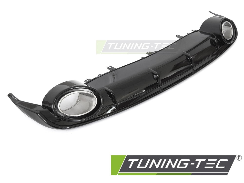 Diffuseur double sortie noir brillant style sport compatible avec Audi A6 C7 14-18