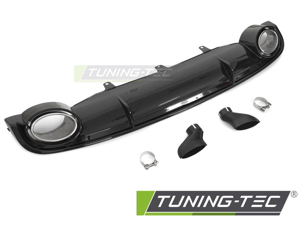 Diffuseur double sortie noir brillant style sport compatible avec Audi A7 C7 10-14