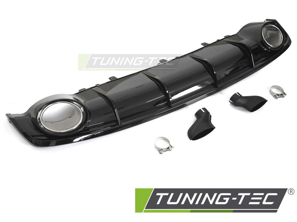 Diffuseur double sortie noir brillant style sport compatible avec Audi A7 C7 14-18