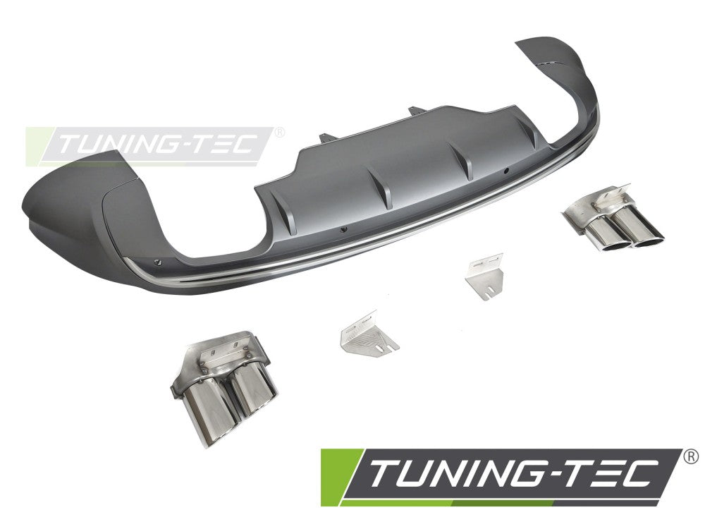 Diffuseur double sortie PDC argent style sport S compatible avec Audi Q5 8R 08-12