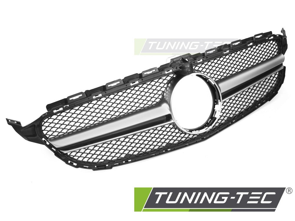 Calandre noire et argentée avec trou pour caméra, compatible avec Mercedes W205 14-18 / S205 14-18 / C205 15-18 / A205 16-18