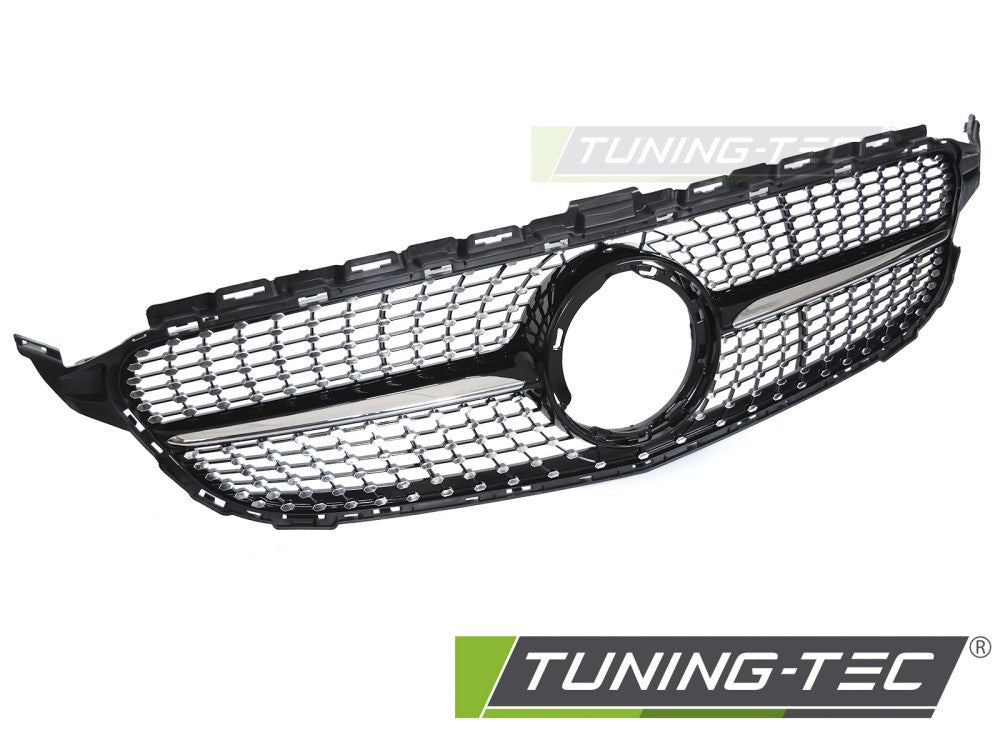 Calandre chromée noire diamantée compatible avec Mercedes W205 18-21 / S205 18-21 / C205 18-23 / A205 18-23