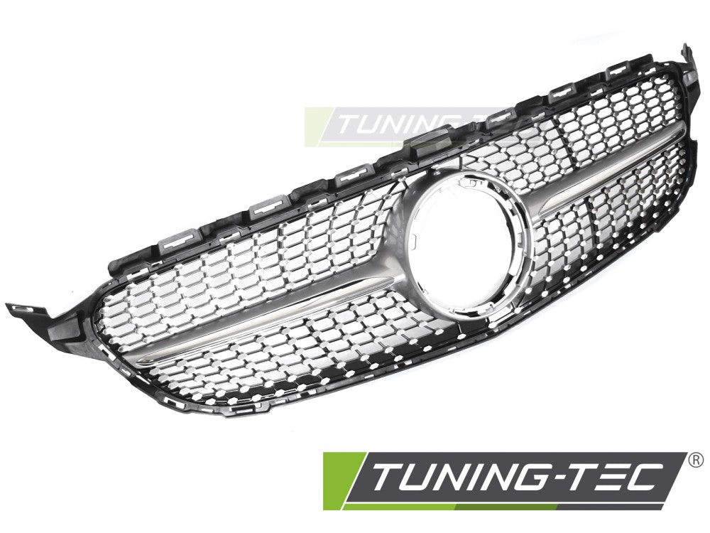 Calandre chromée argentée diamantée compatible avec MERCEDES W205 18-21 / S205 18-21 / C205 18-23 / A205 18-23