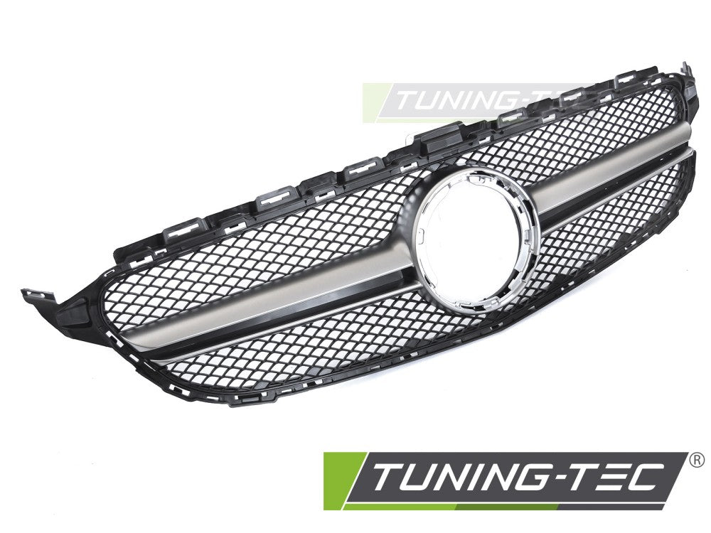 Calandre noire et argentée compatible avec Mercedes W205 18-21 / S205 18-21 / C205 18-23 / A205 18-23