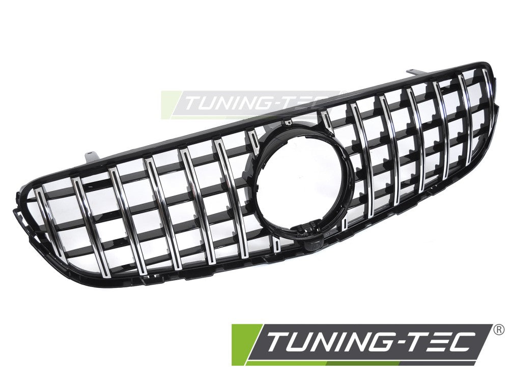Calandre sport chromée noire avec trou pour caméra compatible avec Mercedes GLC W253 15-18