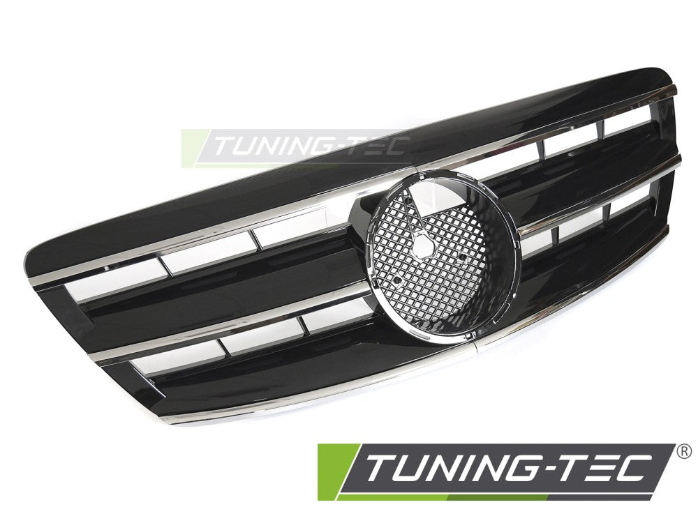 Calandre sport chromée noire compatible avec Mercedes W220 02-05