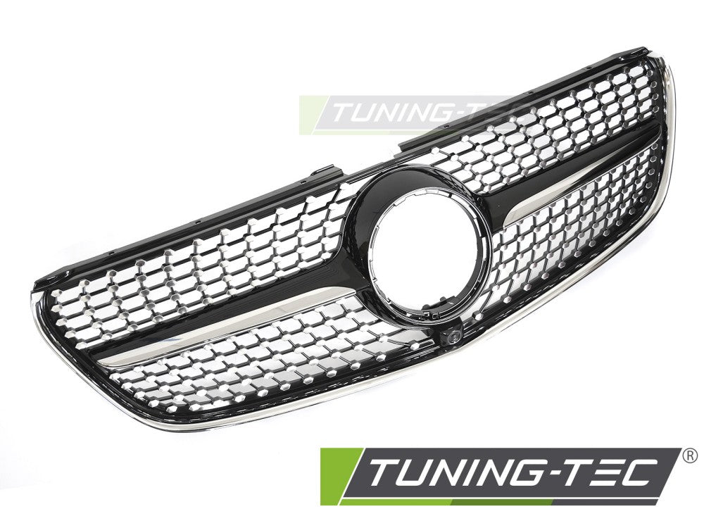 Calandre chromée noire diamantée compatible avec Mercedes Classe V W447 14-19