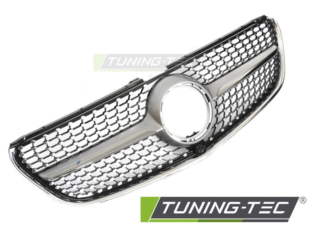 CALANDRE DIAMOND SILVER BLACK compatible MERCEDES CLASSE V W447 14-19