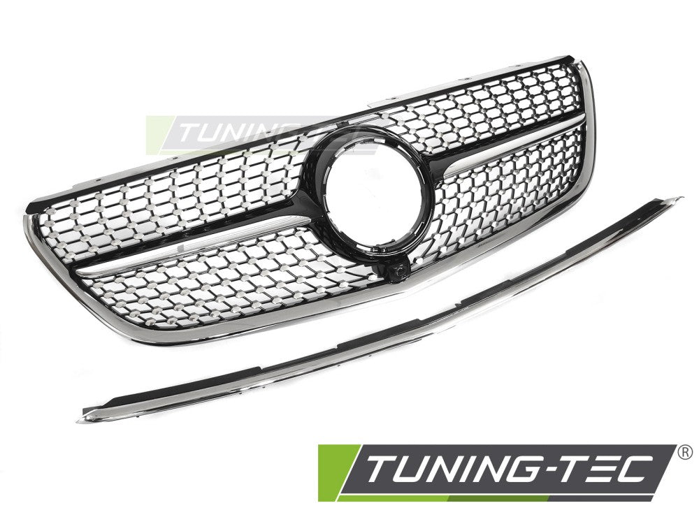 Calandre chromée noire diamantée compatible avec Mercedes Vito W447 14-19