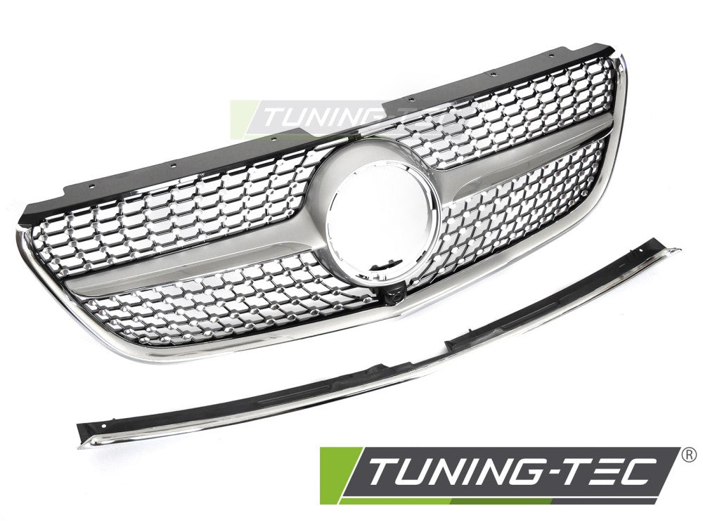 Calandre chromée argent diamant compatible avec Mercedes Vito W447 14-19