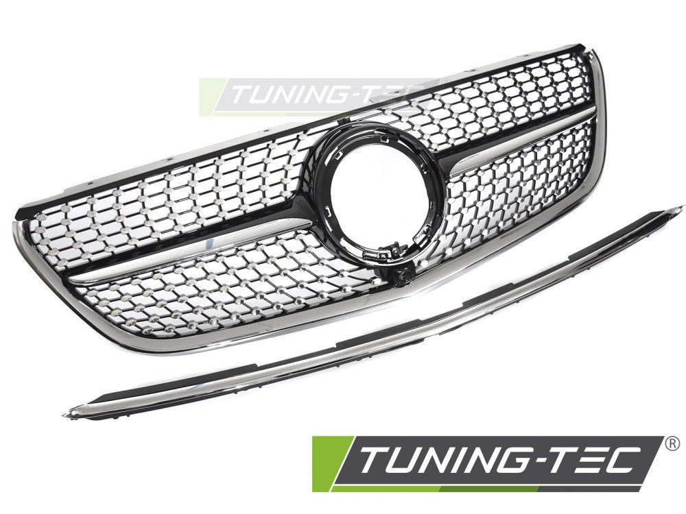 Calandre chromée noire diamantée compatible avec Mercedes Vito W447 19-23