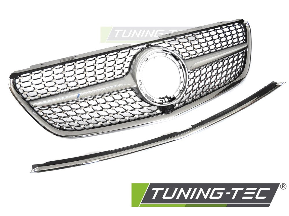 Calandre diamant argent noir compatible avec Mercedes Vito W447 19-23