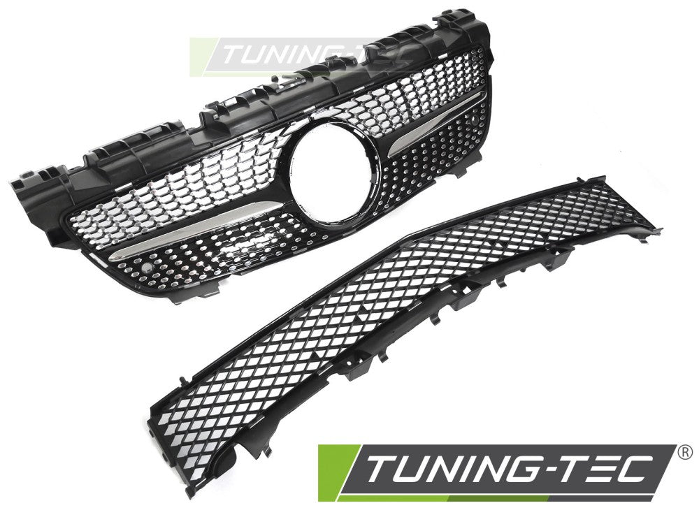 Calandre chromée noire diamantée compatible avec Mercedes SLK R172 11-15