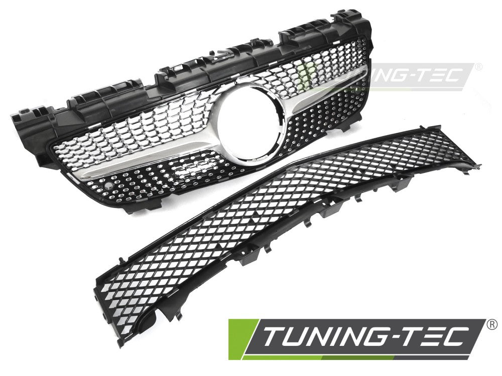 Calandre chromée argent diamant compatible avec Mercedes SLK R172 11-15