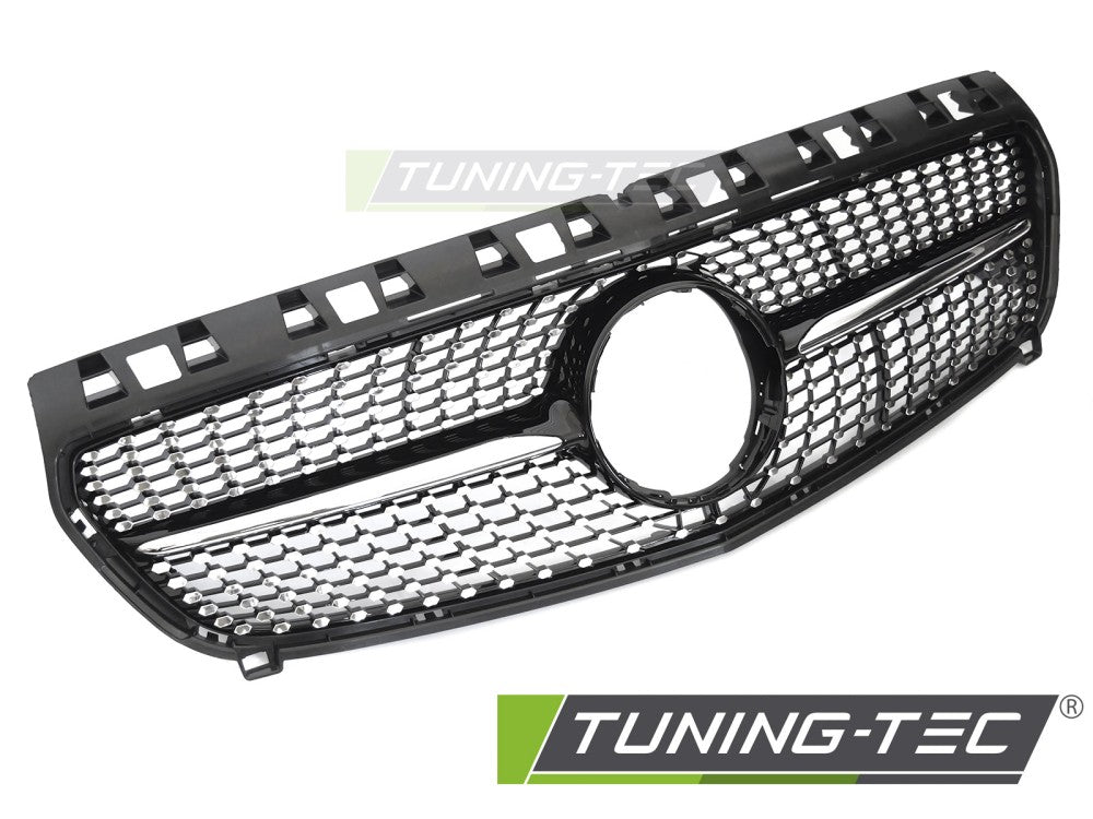 Calandre chromée noire diamantée compatible avec Mercedes W176 12-15